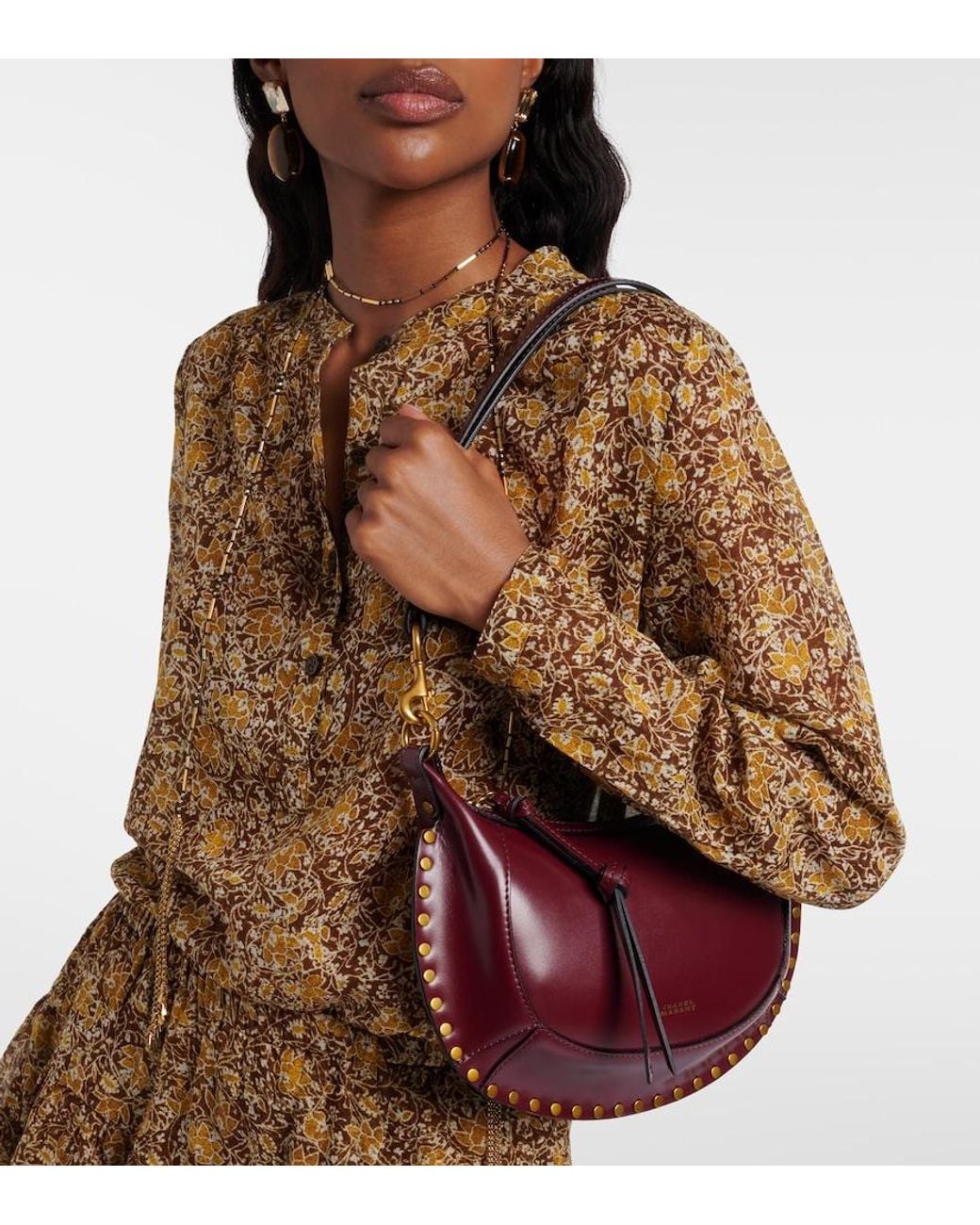 Isabel Marant Purple Oskan Small Leather Shoulder Bag