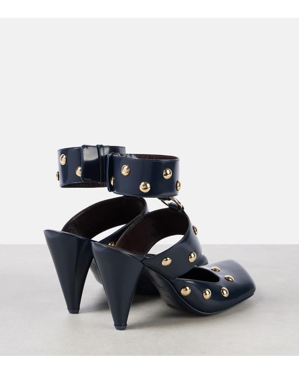 Chloé Blue Jade Studded Leather Pumps
