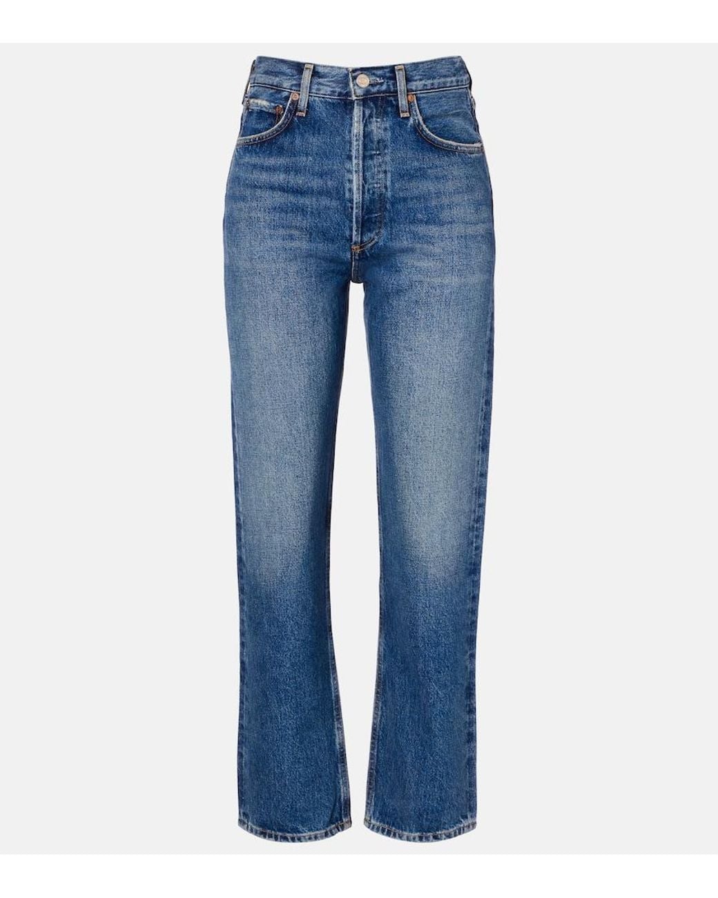 Agolde Blue '90S Mid-Rise Straight Jeans