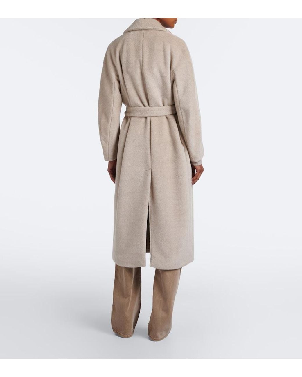 Max Mara Natural Alpaca And Wool Wrap Coat