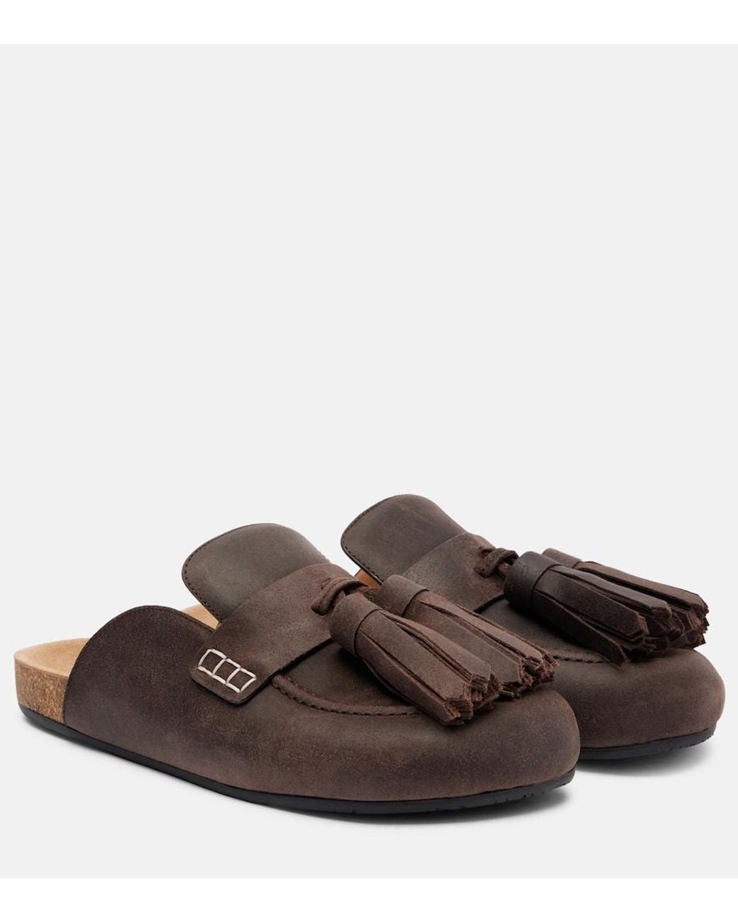 J.W. Anderson Brown Tassel Suede Mules