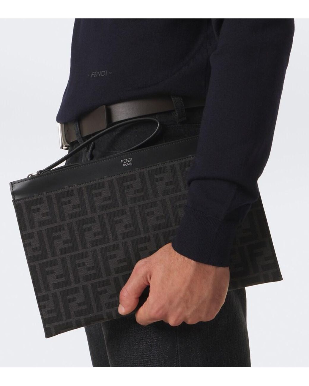 Fendi Etui Ff Zucca Medium in Black für Herren