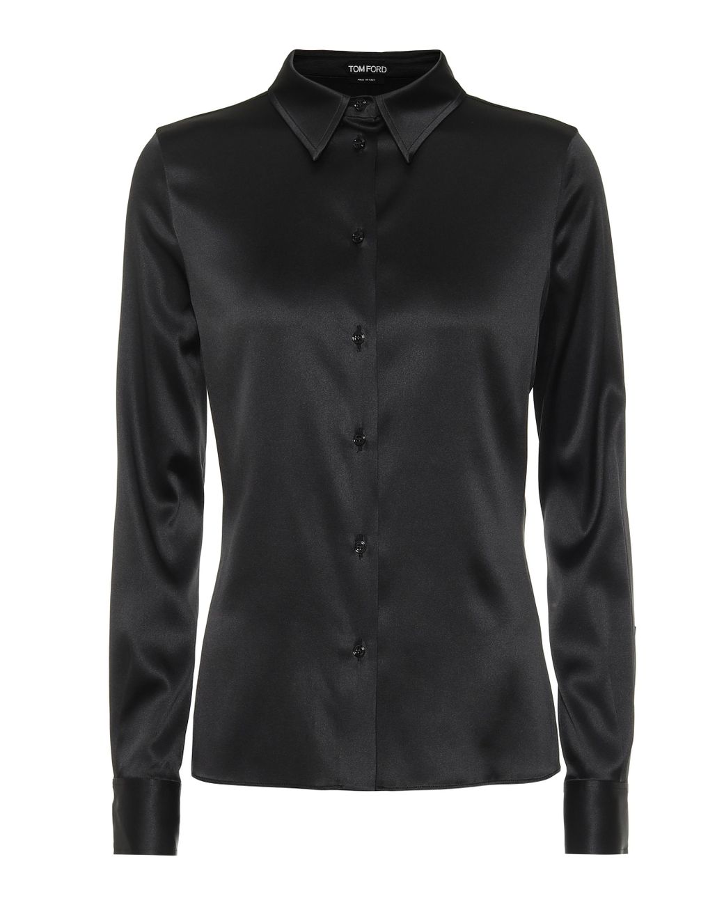 Tom Ford Stretch-silk Satin Shirt in Black - Lyst
