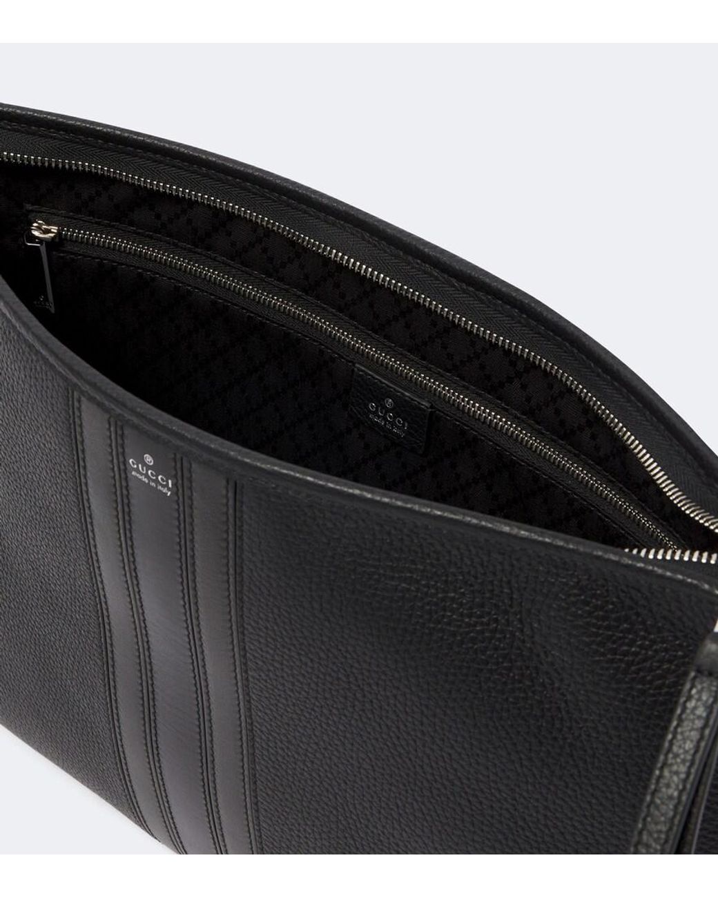 Gucci Black Medium Leather Pouch for men