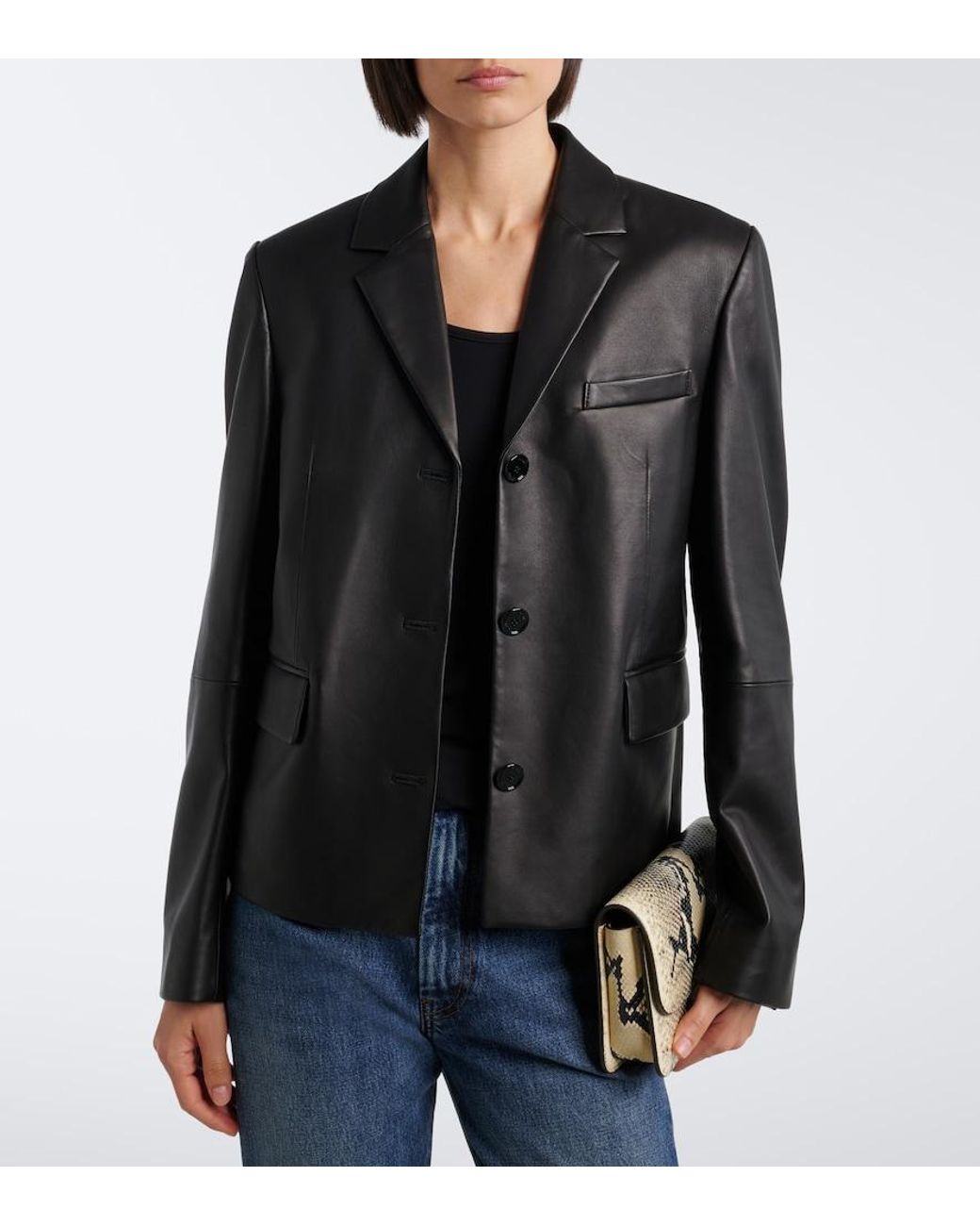 Blazer De Piel Totême  de color Black