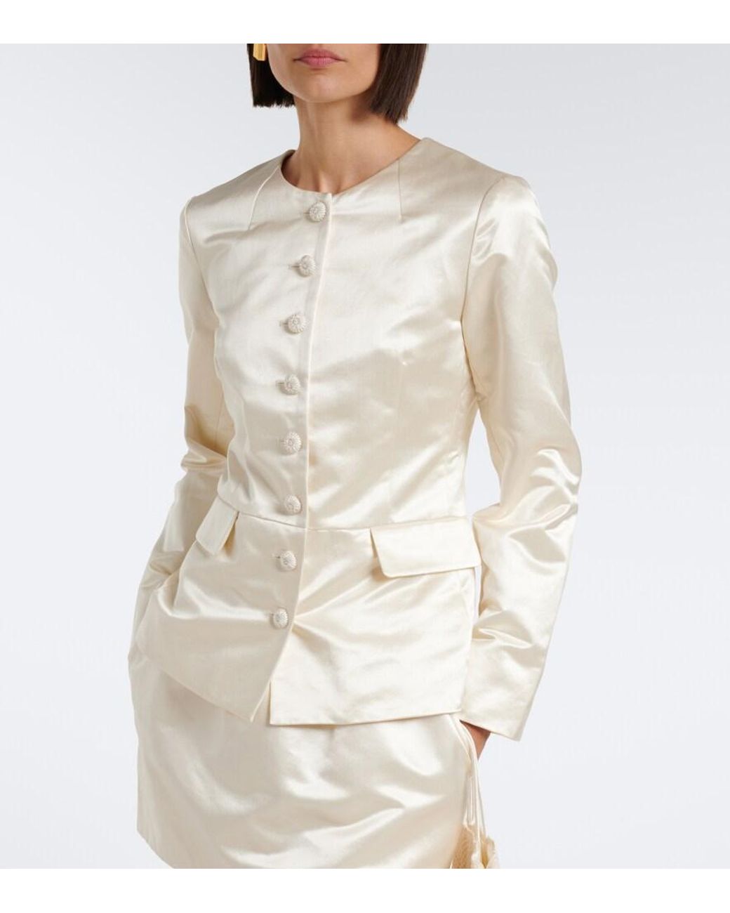Posse Natural Verity Cotton And Silk Satin Jacket