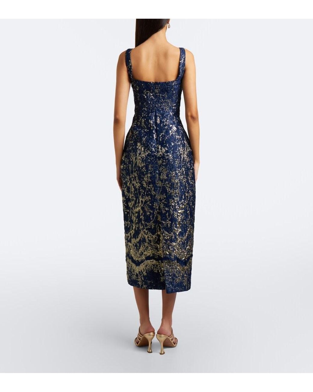Jonathan Simkhai Blue Virette Jacquard Cocktail Dress