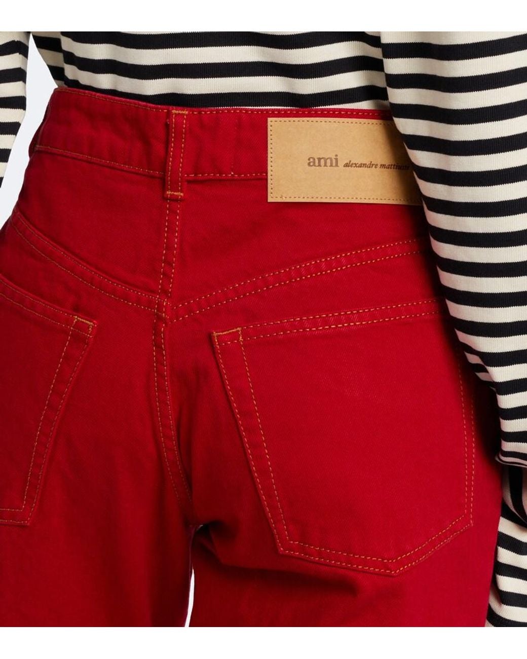 Jeans Anchos AMI de color Red