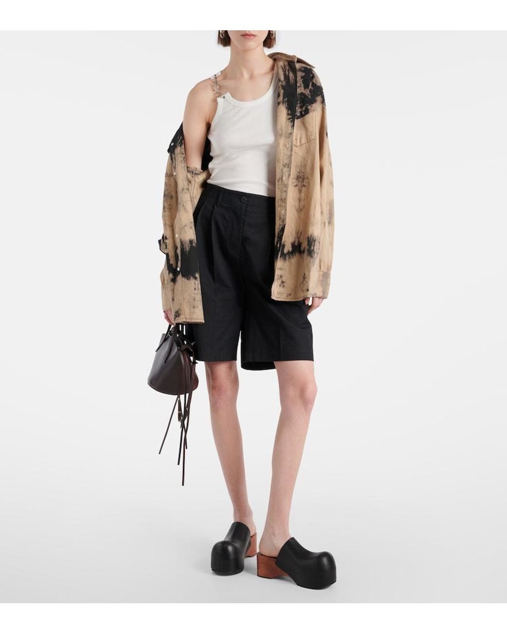 Acne White Chain-Detail Cotton Jersey Tank Top