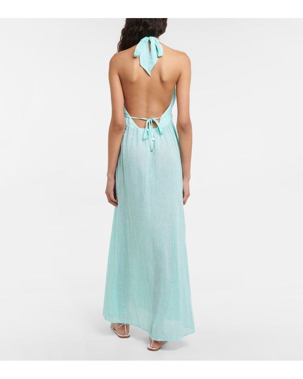 Heidi Klein Green Seven Mile Beach Cotton Maxi Dress