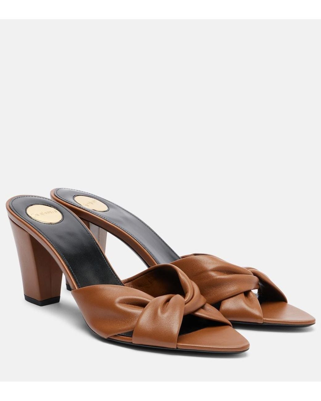 Saint Laurent Brown Franciane 75 Leather Mules