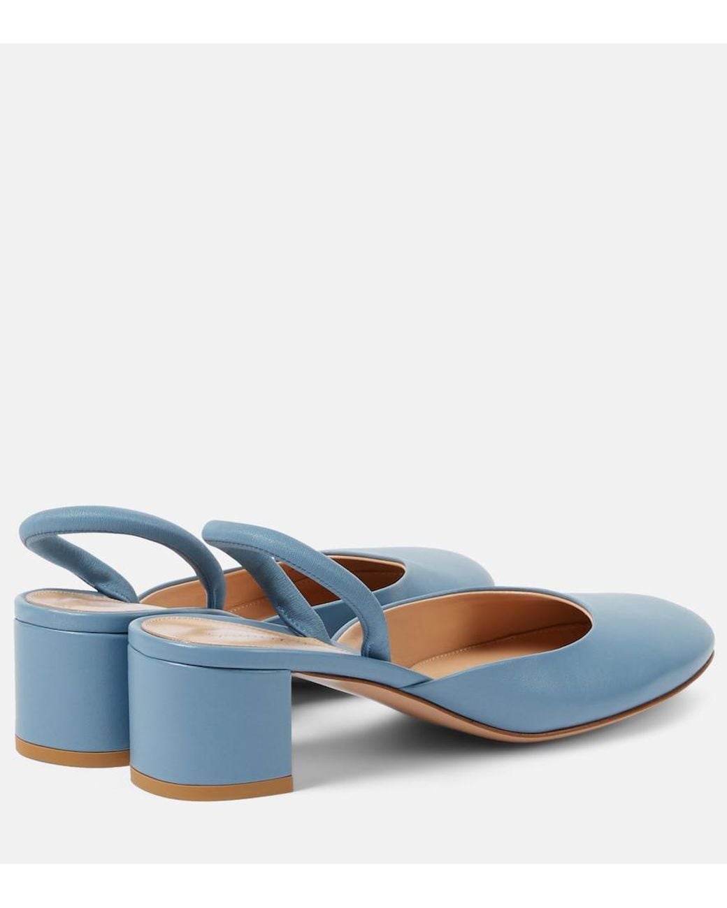 Gianvito Rossi Blue Tivoli Leather Mules