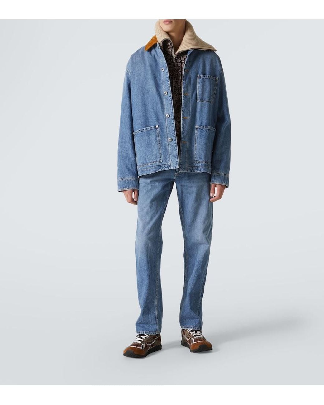 Bottega Veneta Blue Mid-Rise Straight Jeans for men