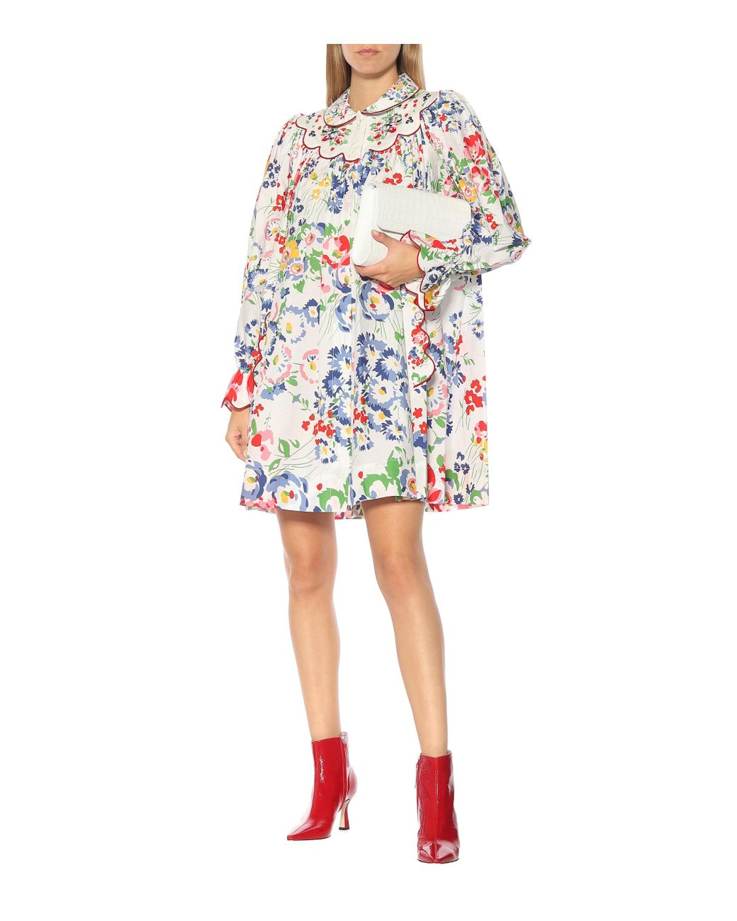 Marc Jacobs X D. Porthault The Smock Floral Cotton Minidress in