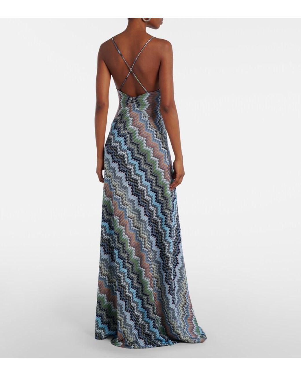 Missoni Blue Zigzag Maxi Dress