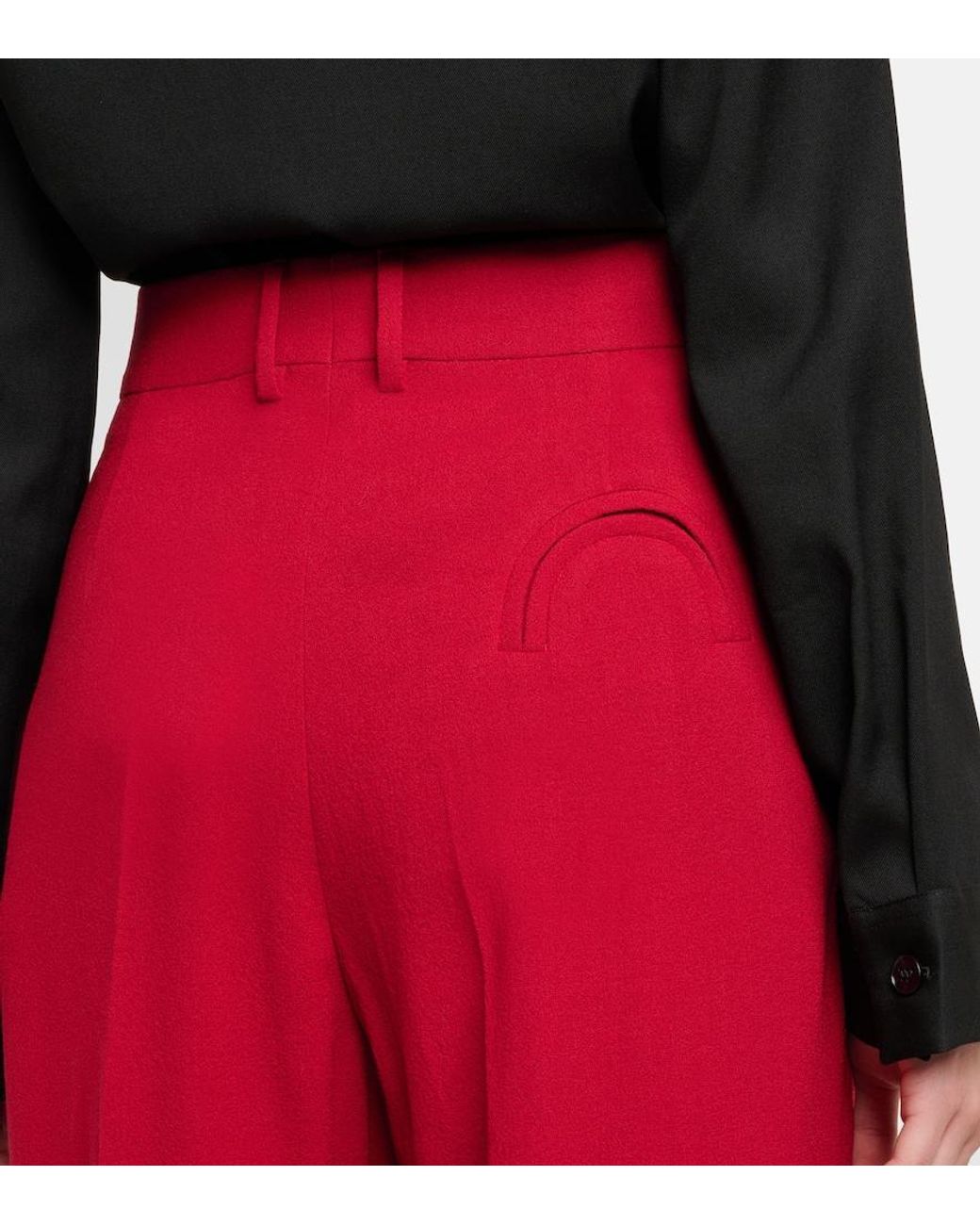 Blazé Milano Red Cool & Easy Wool Wide-Leg Pants