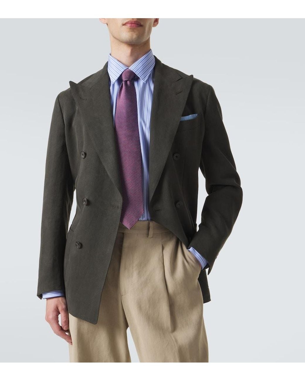 Charvet Purple Silk Jacquard Tie for men