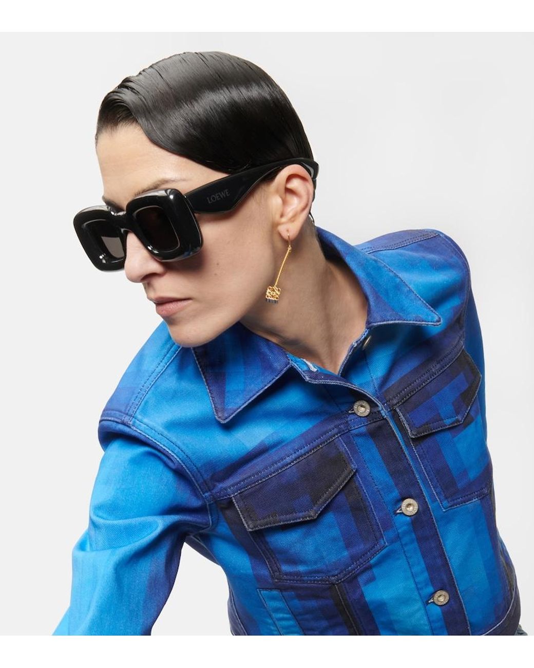 Loewe Black Eckige Sonnenbrille Inflated