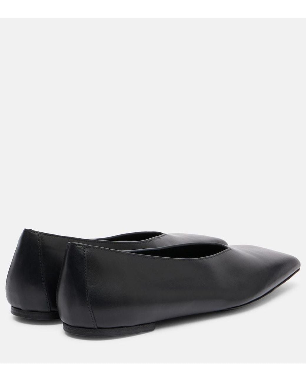 Rick Owens Black Leather Ballet Flats