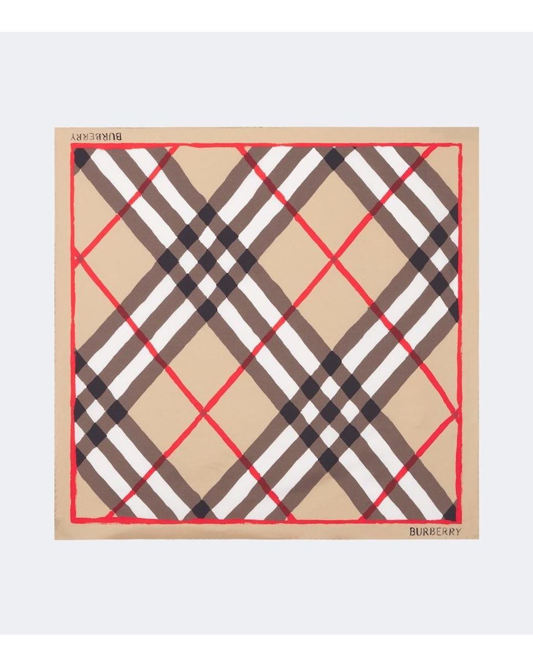 Burberry Pink Check Silk Poplin Scarf