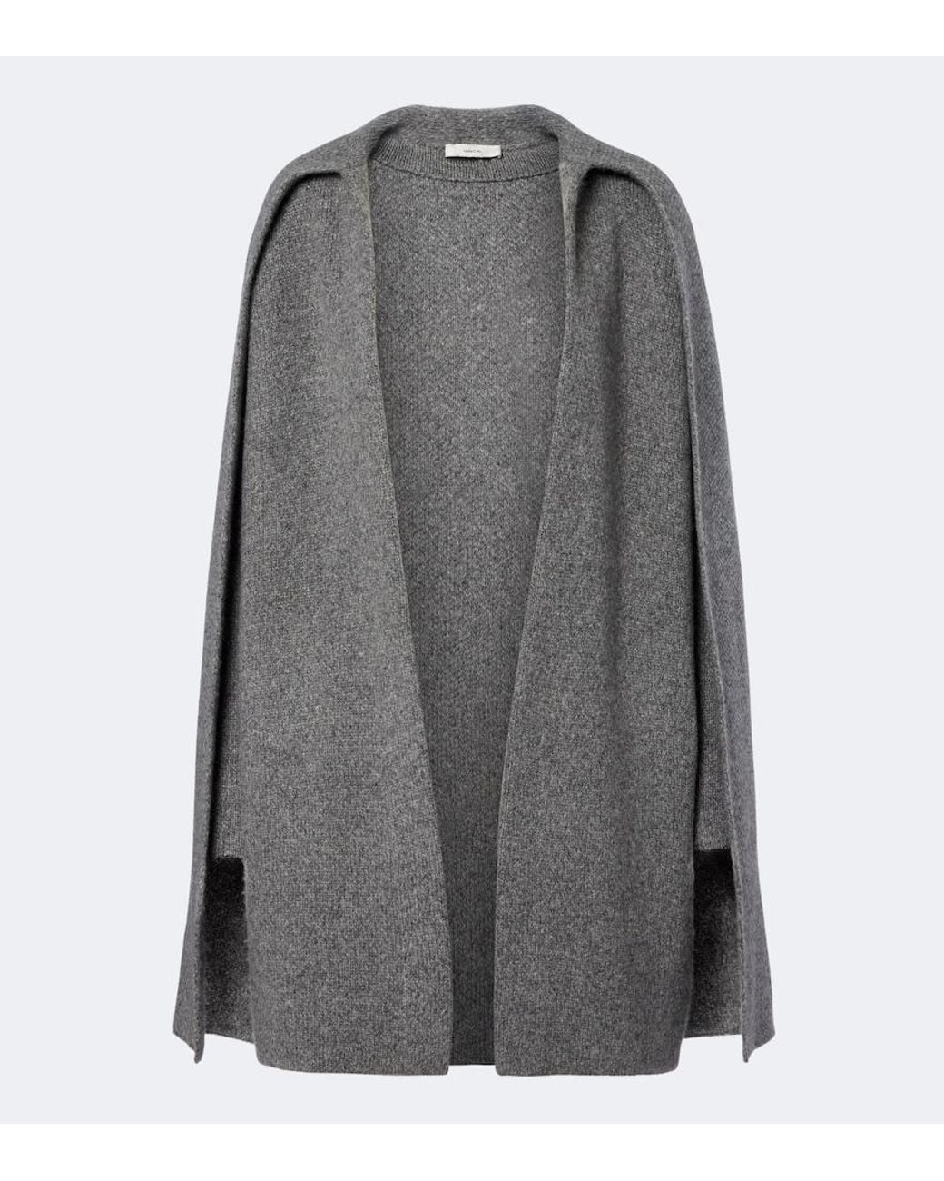 Vince Gray Wool And Cashmere Blend Cardigan