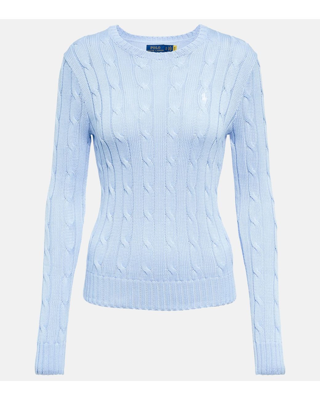 Polo Ralph Lauren Julianna Cableknit Cotton Sweater in Blue Lyst