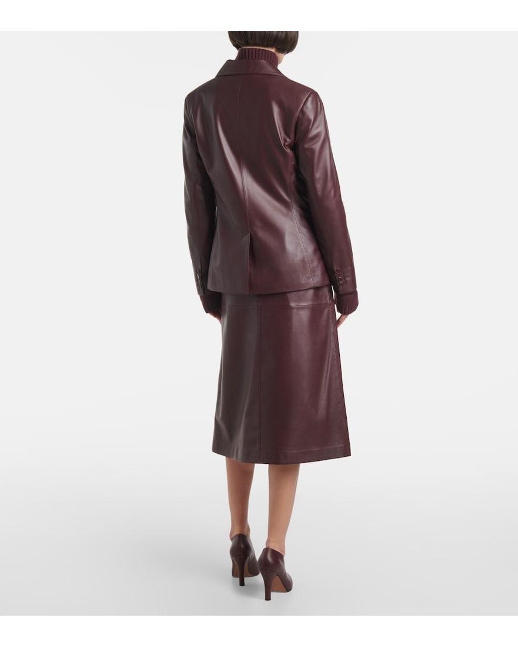Joseph Brown Leather Blazer