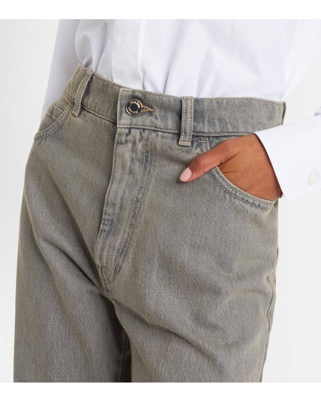Max Mara Gray Colibri High-Rise Flared Jeans
