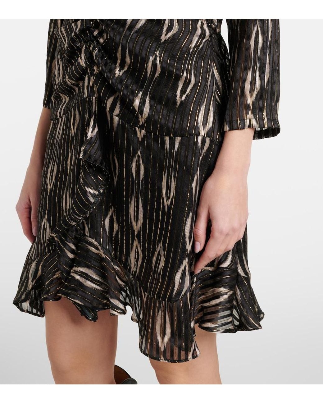 Isabel Marant Black Octavia Snake-Effect Silk-Blend Minidress
