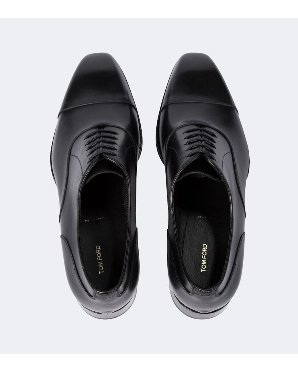 Tom Ford Black Elkan Leather Oxford Shoes for men