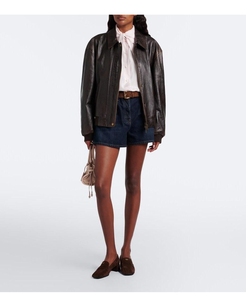 Prada Brown Suede Loafer Pumps