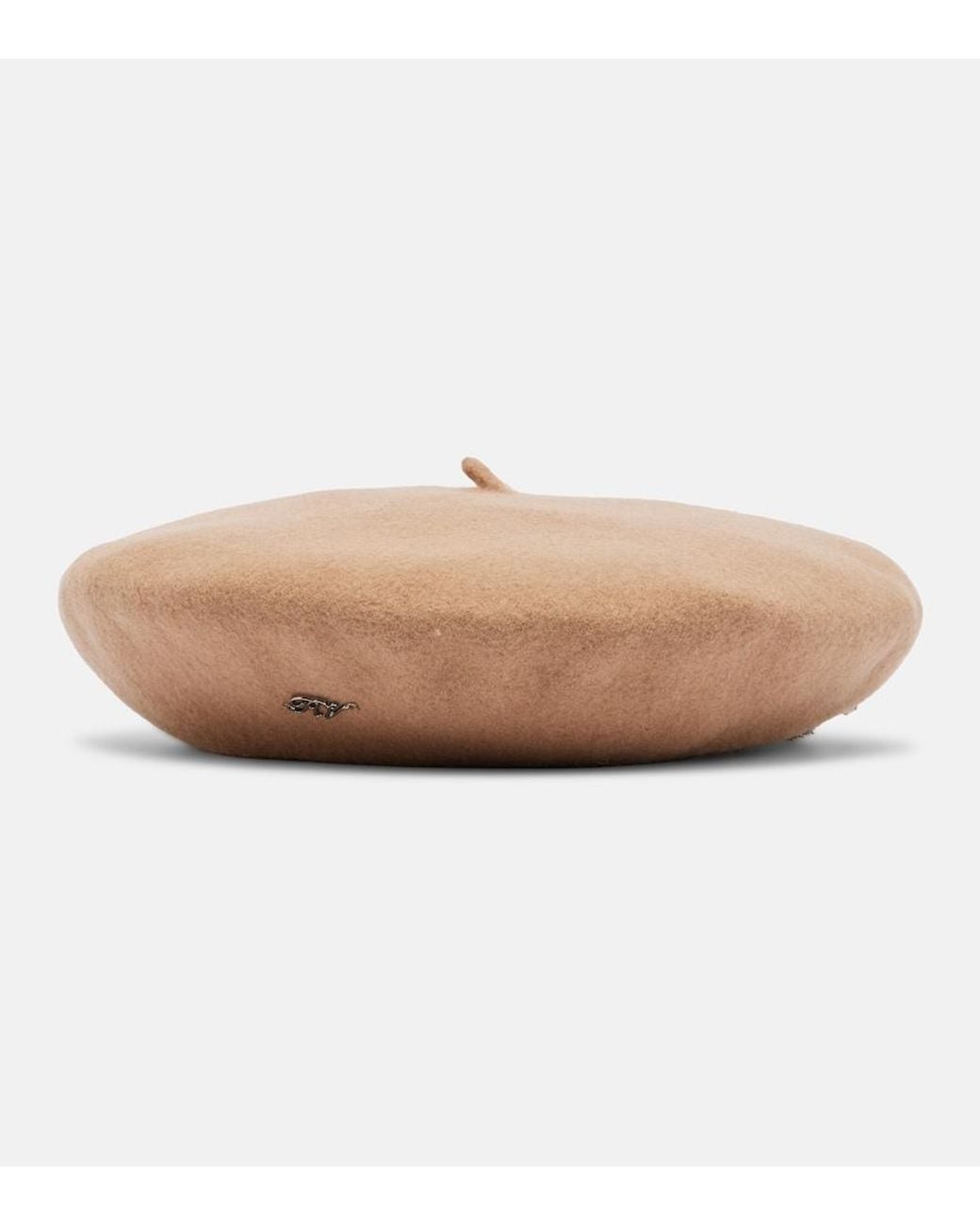 Roger Vivier Natural Embellished Wool Beret