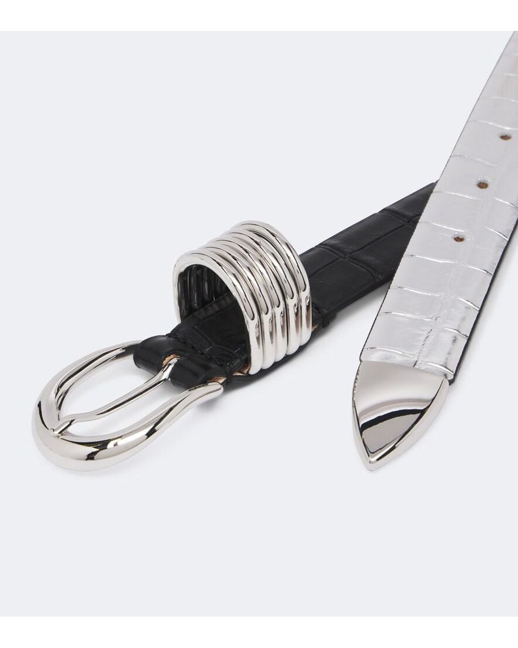 DEHANCHE Hollyhock Reversible Metallic Leather Belt