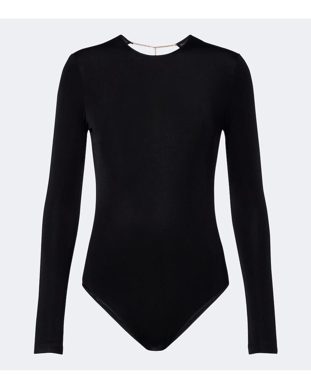 Saint Laurent Black Open-Back Jersey Bodysuit