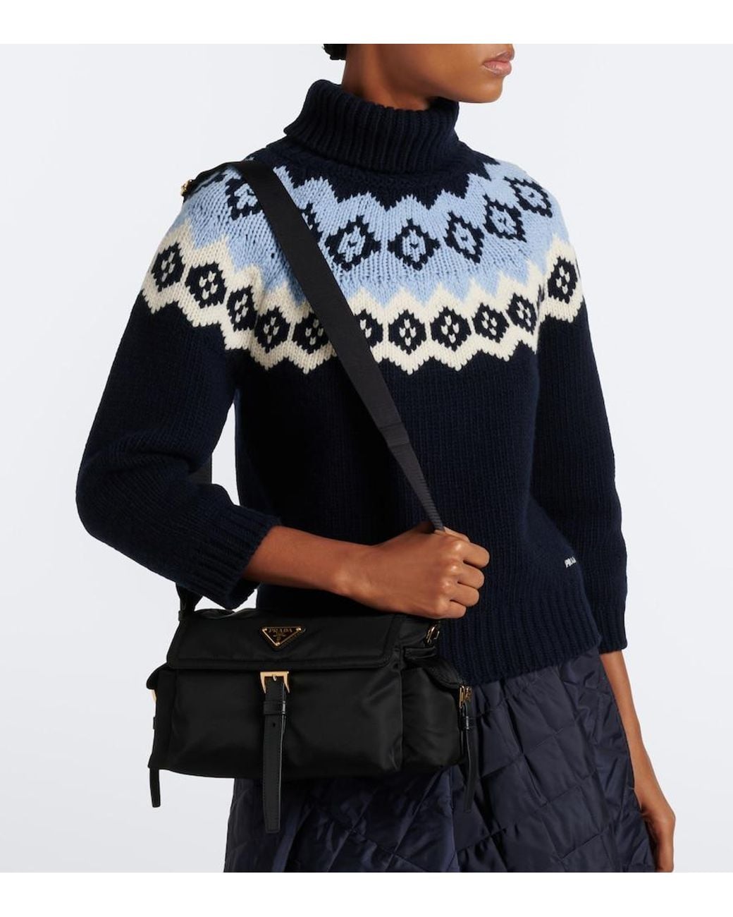 Prada Black Explore Re-Nylon Medium Crossbody Bag
