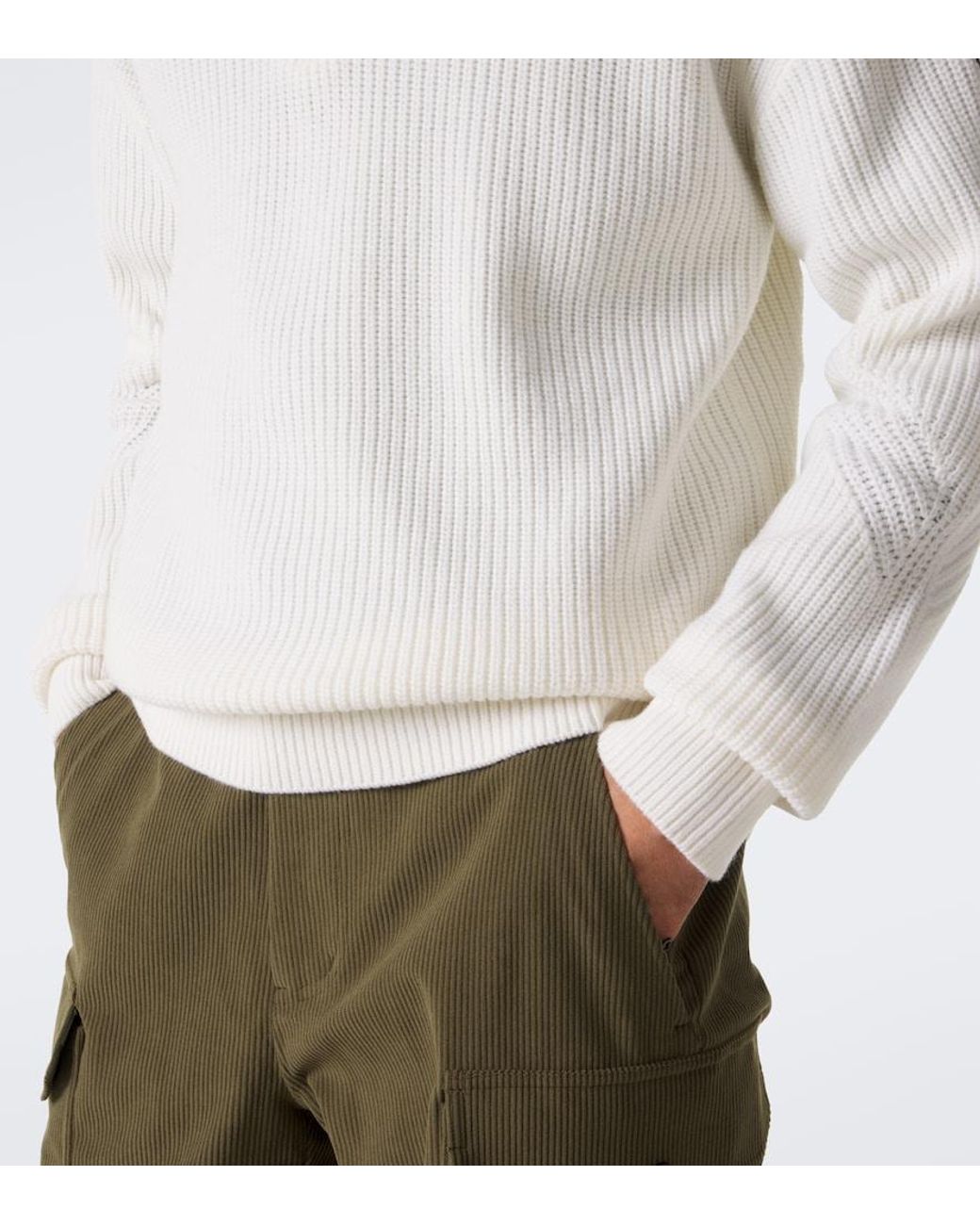 Fusalp White Hesyo Wool And Cashmere Half-Zip Sweater for men
