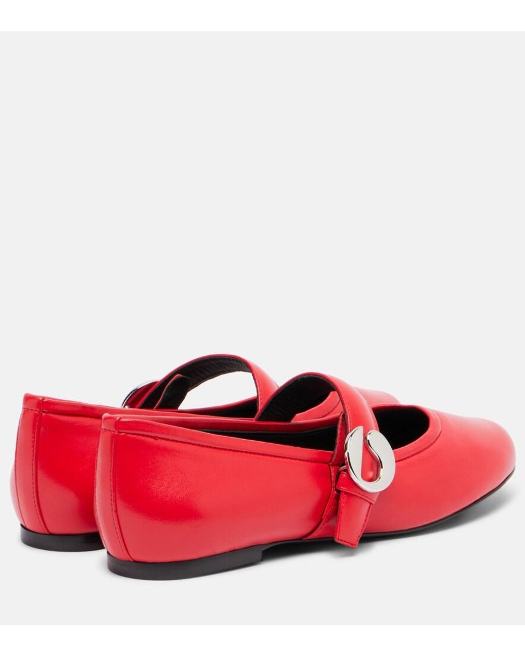 Coperni Red Belt Leather Mary Jane Flats