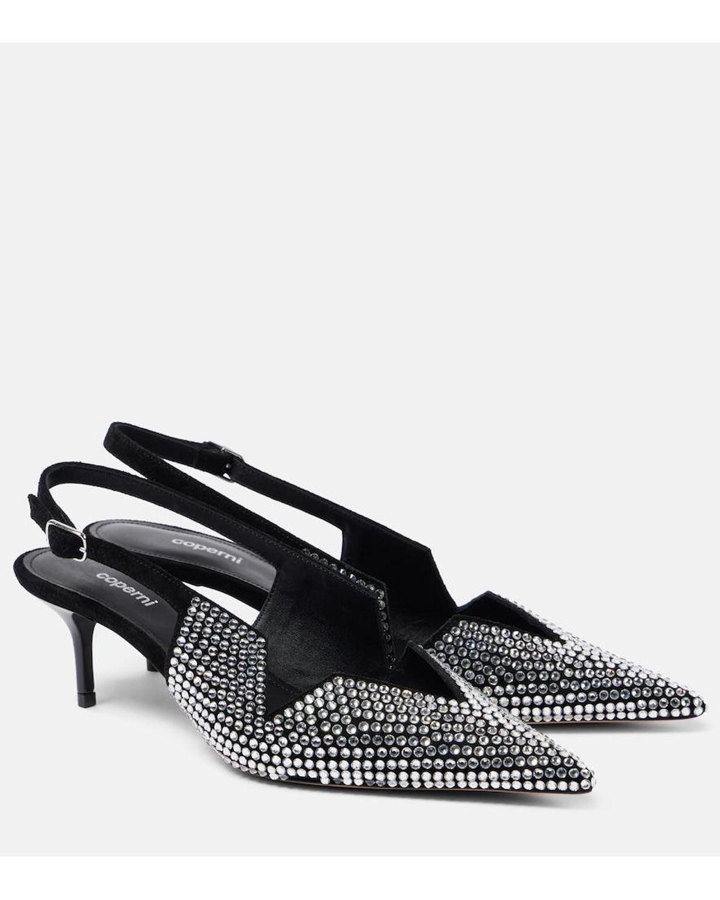 Coperni Black 65 Crystal-Embellished Leather Pumps