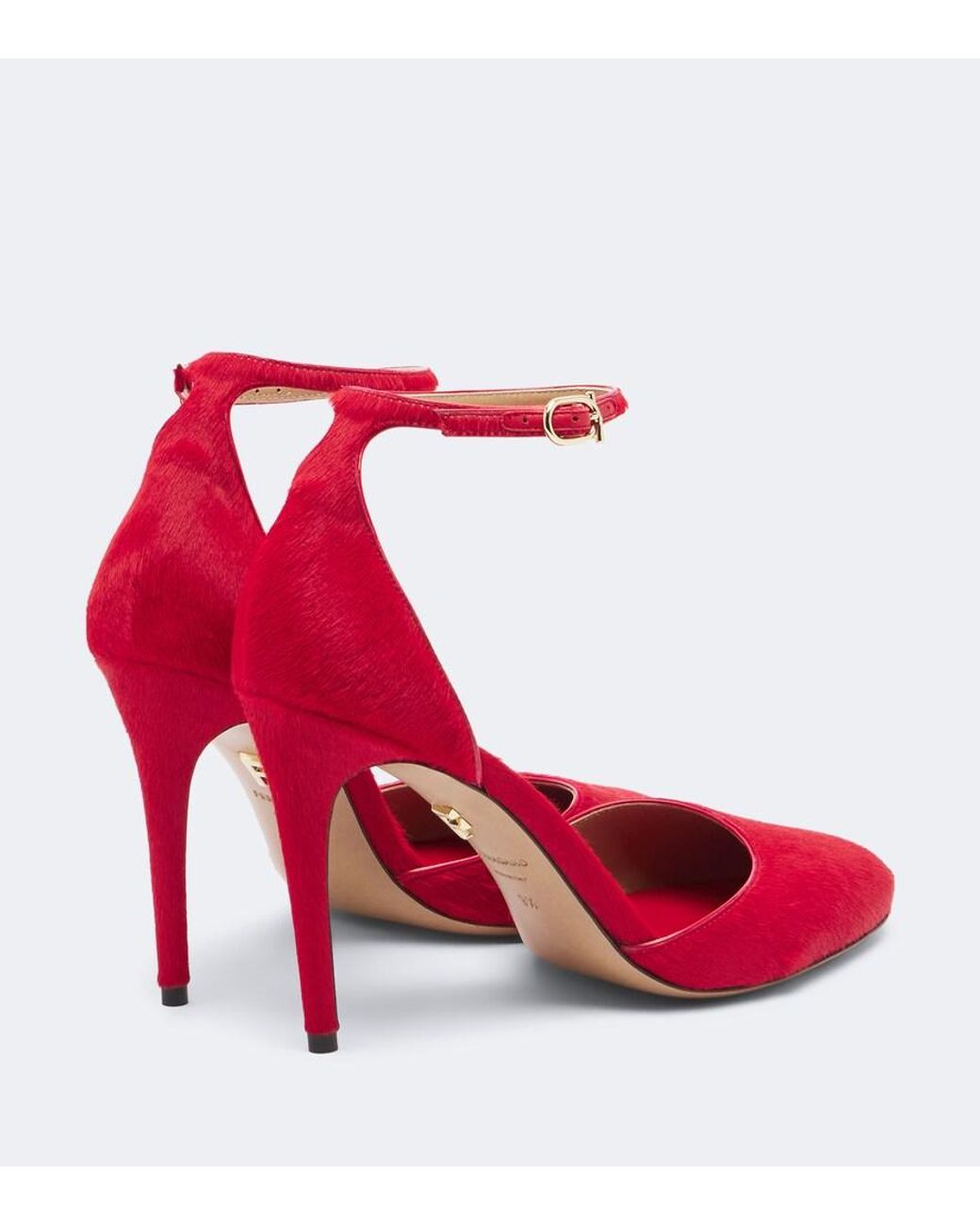 Ferragamo Red Maily Calf Hair Pumps