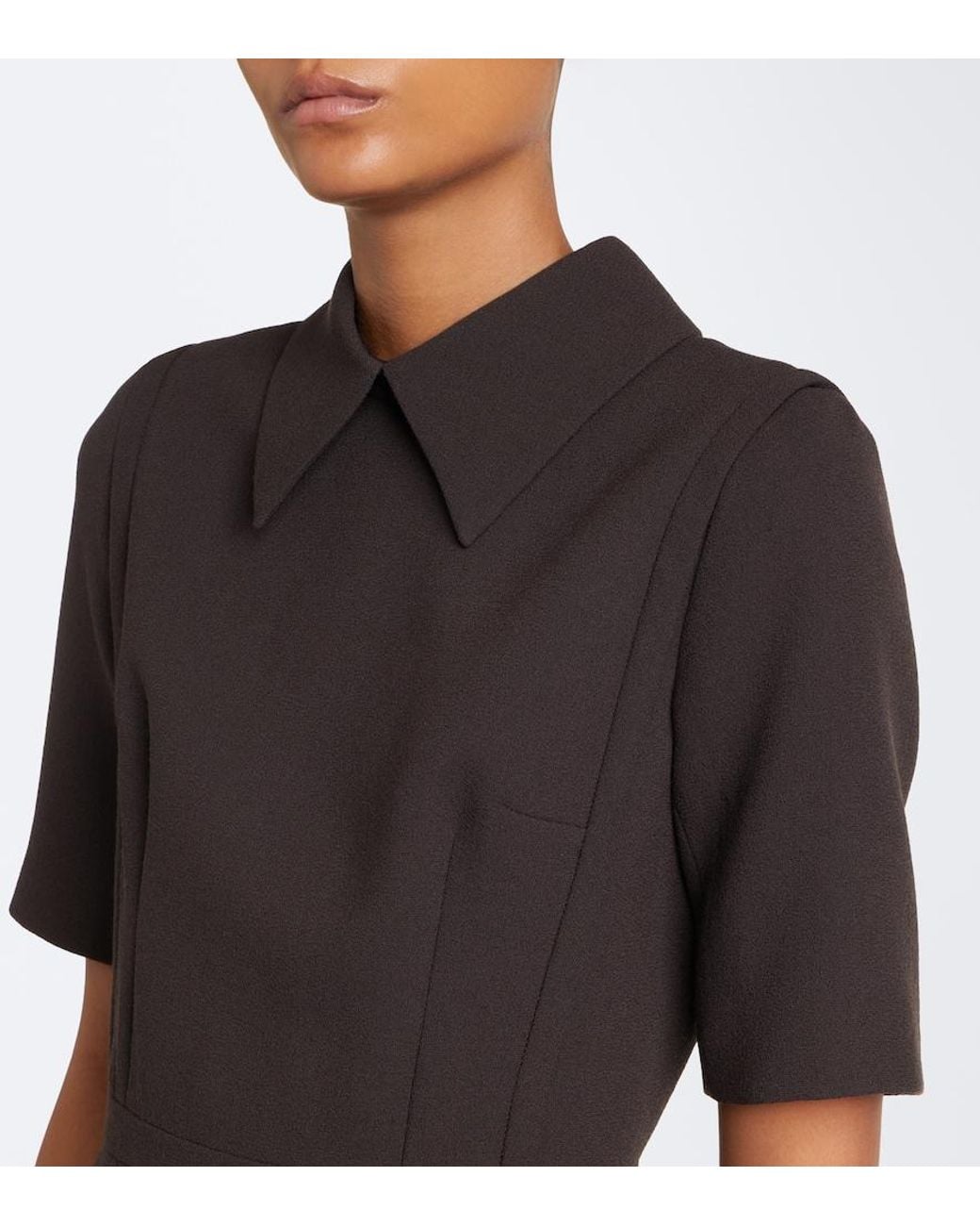 Emilia Wickstead Black Valletta Wool Midi Dress