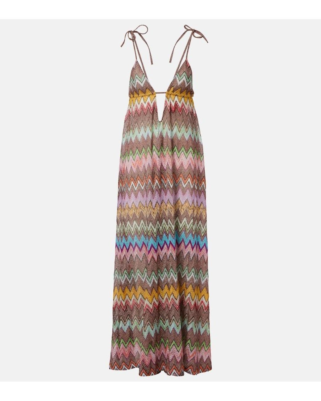 Missoni White Zigzag Lame Beach Dress