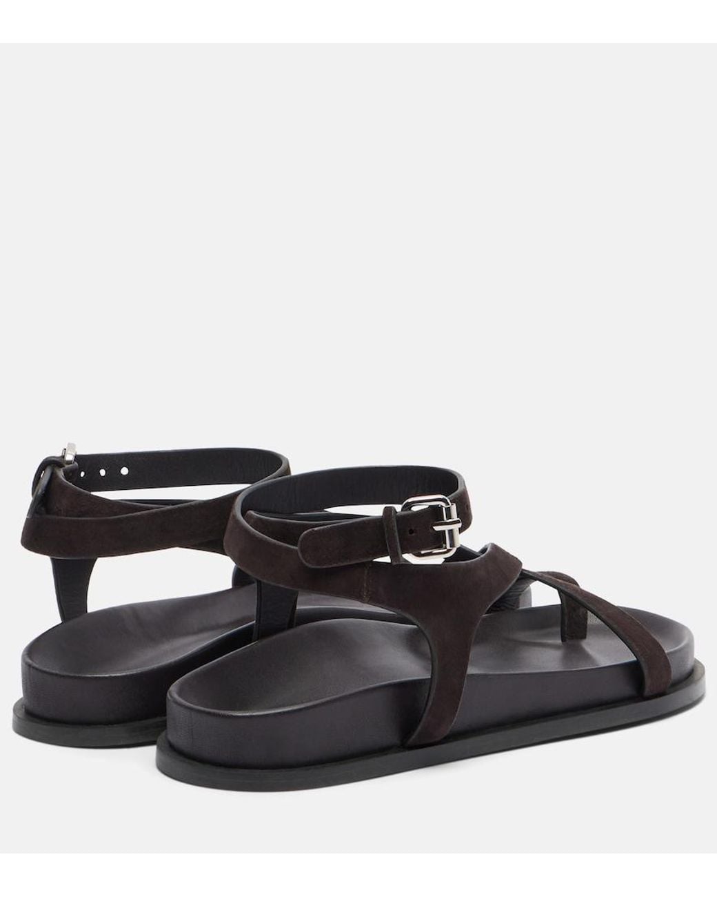 A.Emery Black Jalen Slim Suede Sandals