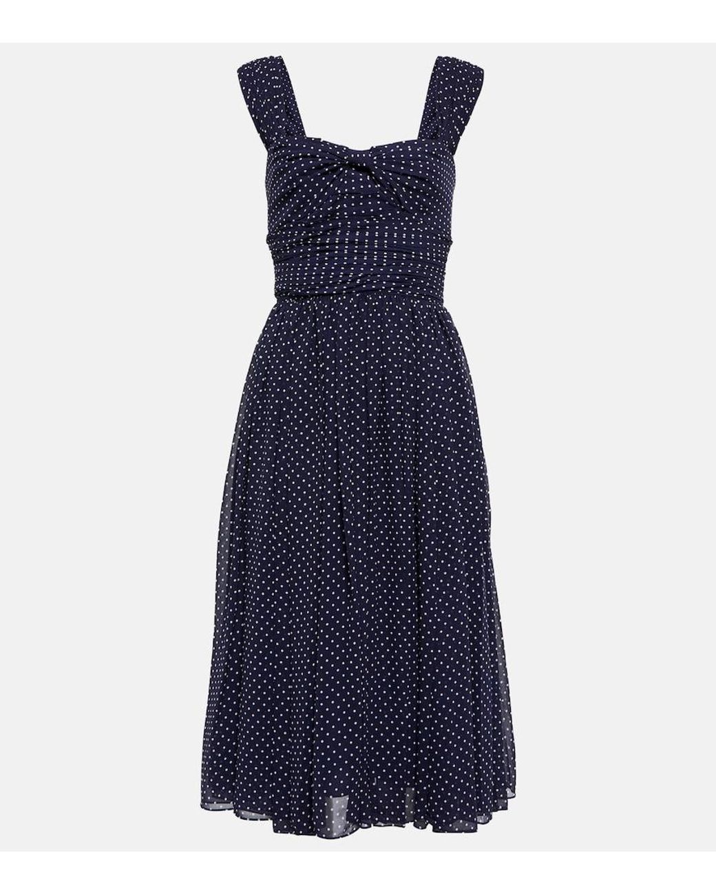 Polo Ralph Lauren Sleeveless Polka-dot Dress in Blue | Lyst