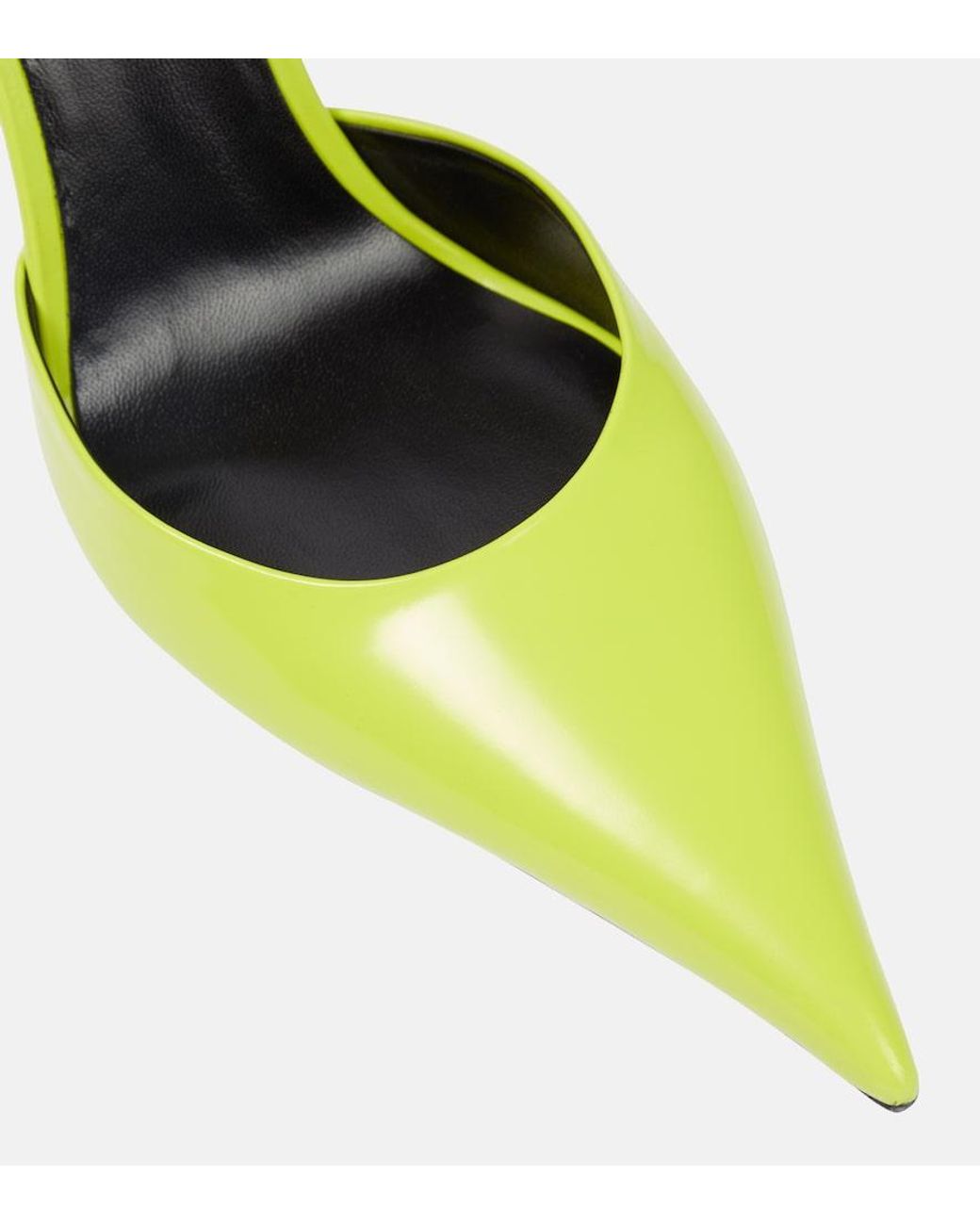 Versace Green Spiked Pin Point Leather Pump