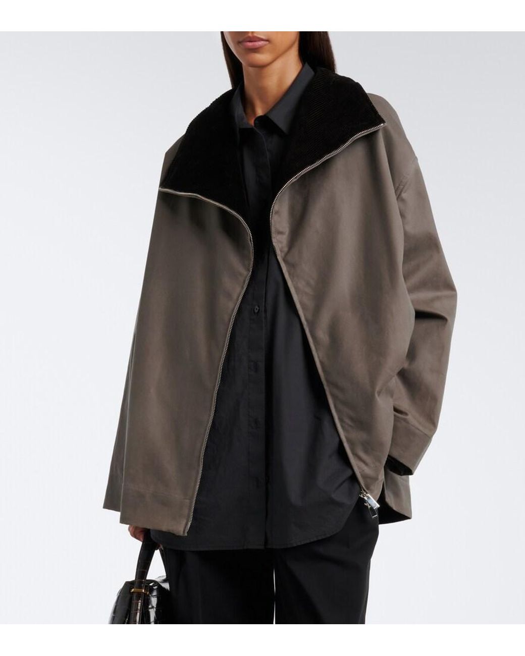 Totême Black Coated Cotton Jacket