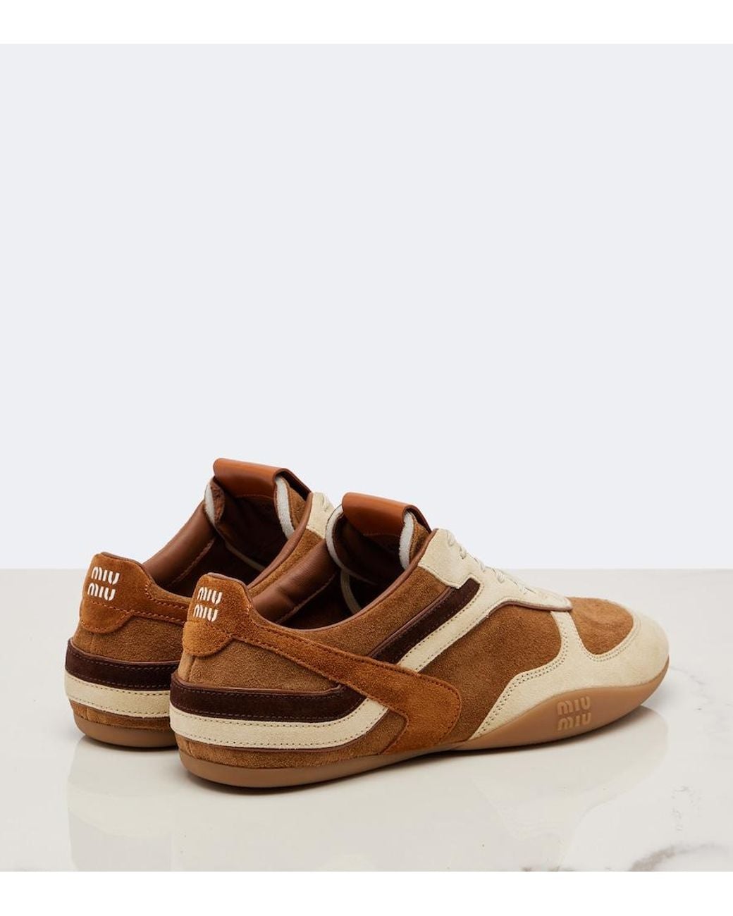 Miu Miu Brown Gymnasium Suede Sneakers