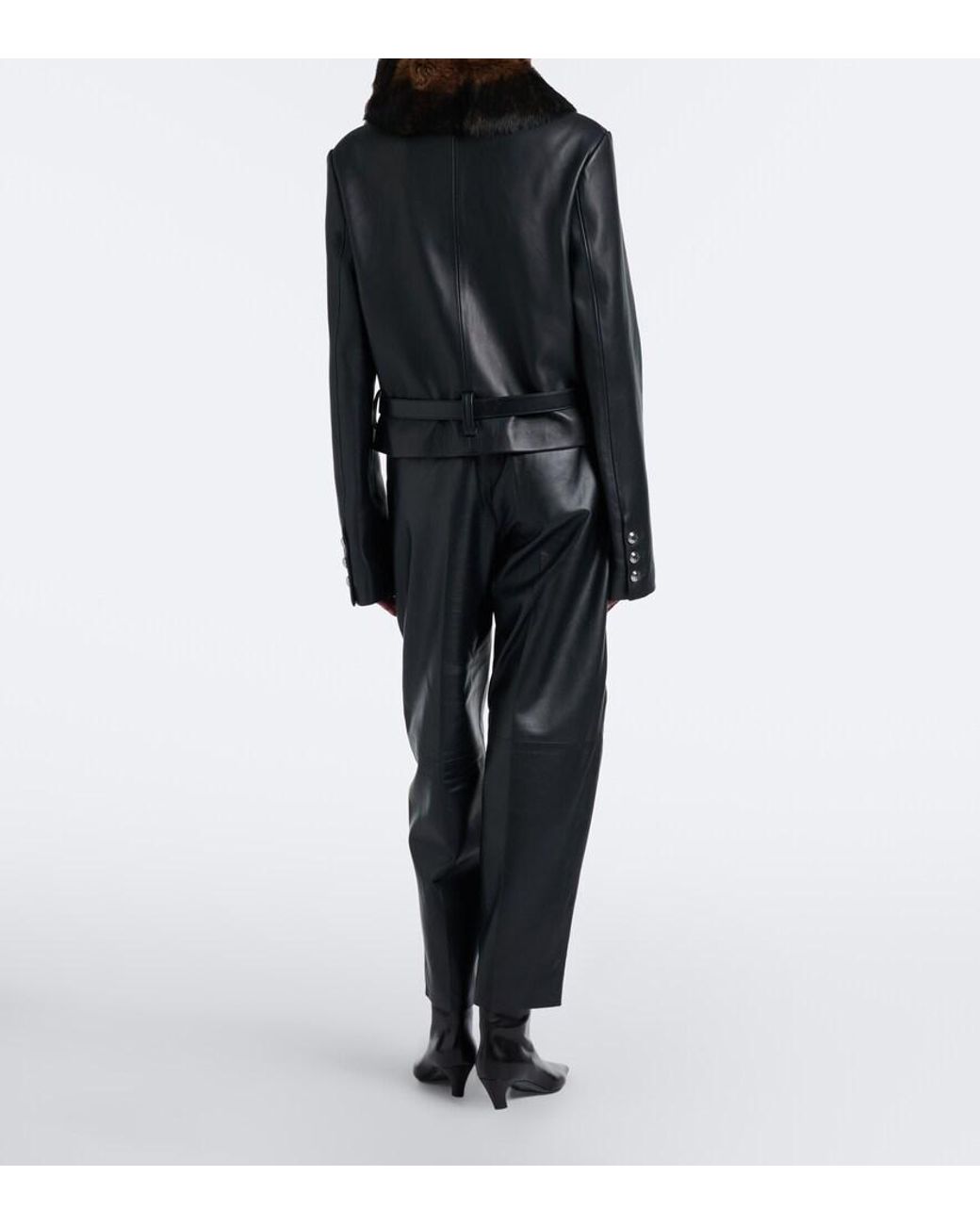 Altuzarra Black Bix Leather Tapered Pants