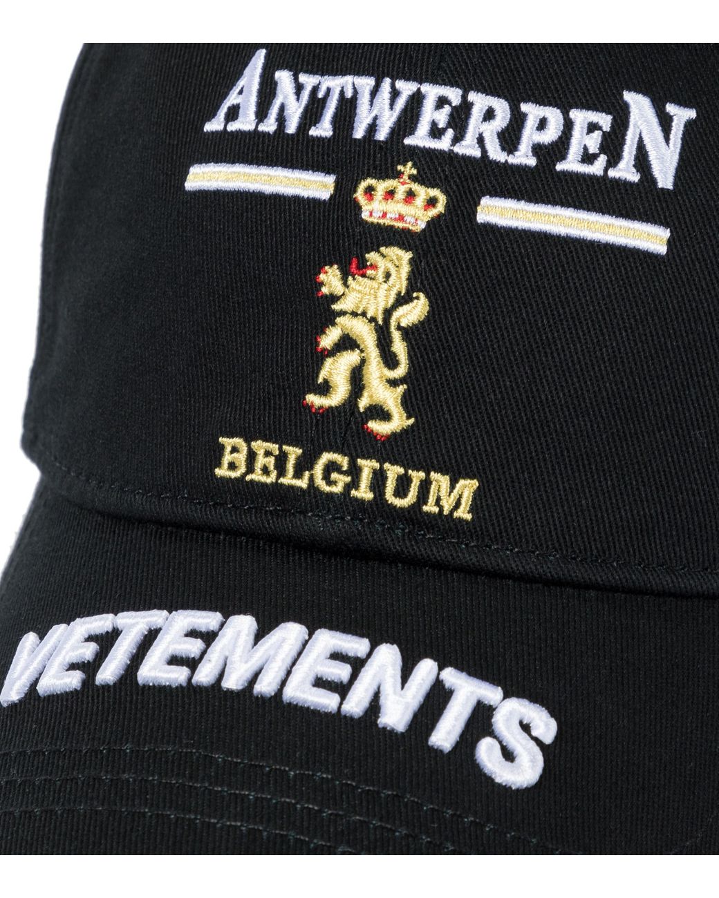 Vetements Antwerp Logo Cotton Baseball Cap in Black | Lyst