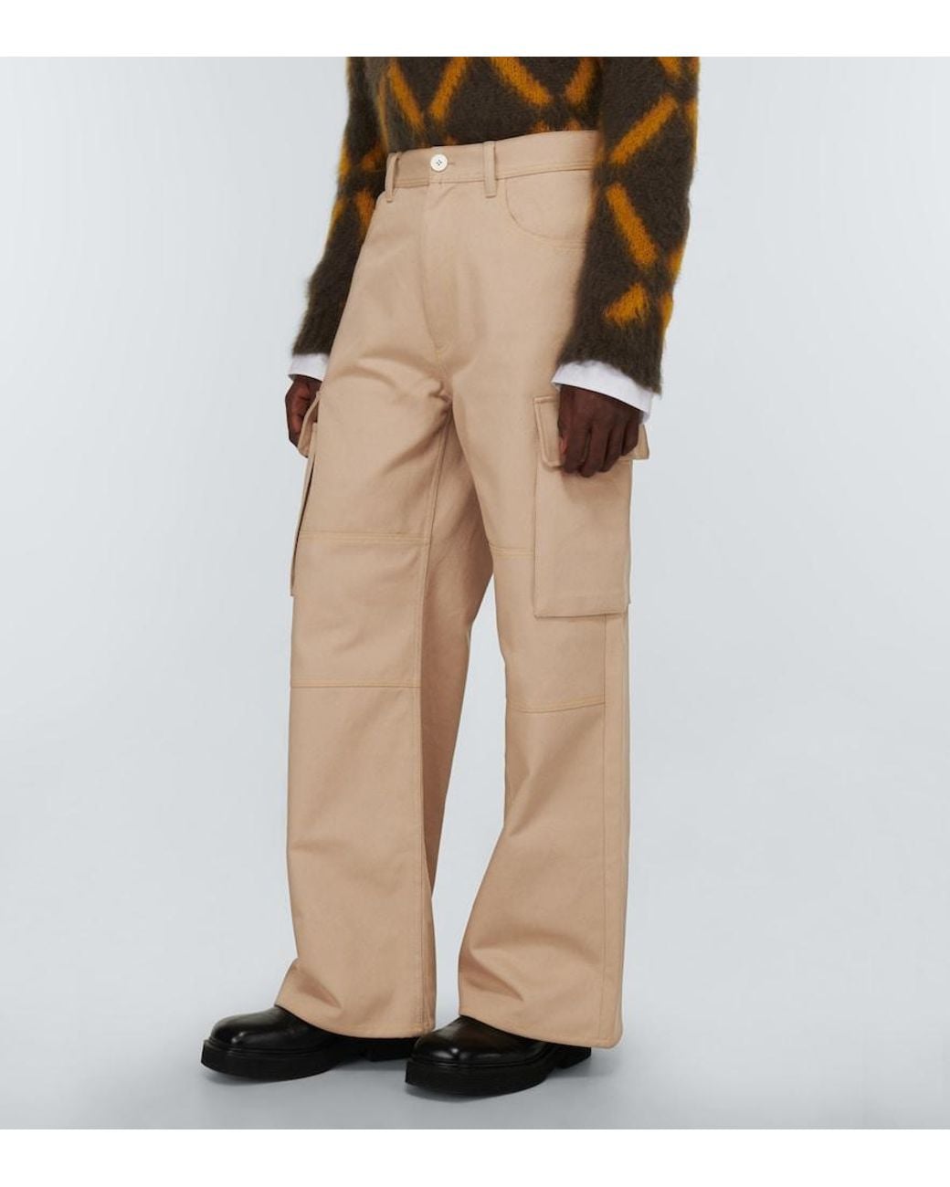 Marni Natural Wide-leg Cotton Gabardine Cargo Pants for men