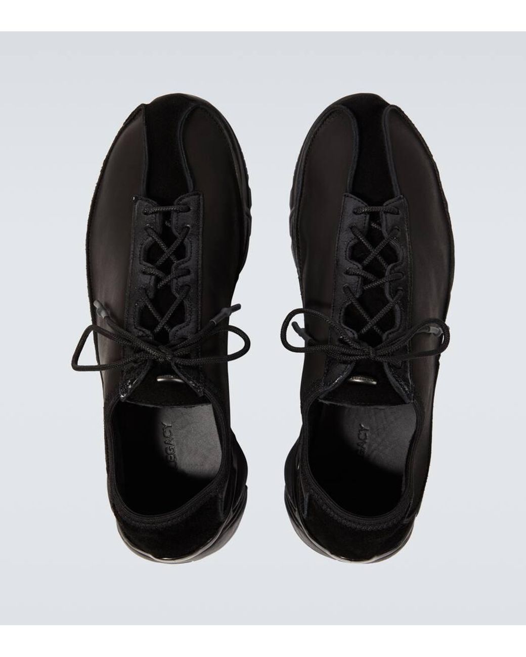 Our Legacy Klove Suede-Trimmed Leather Sneakers in Black for